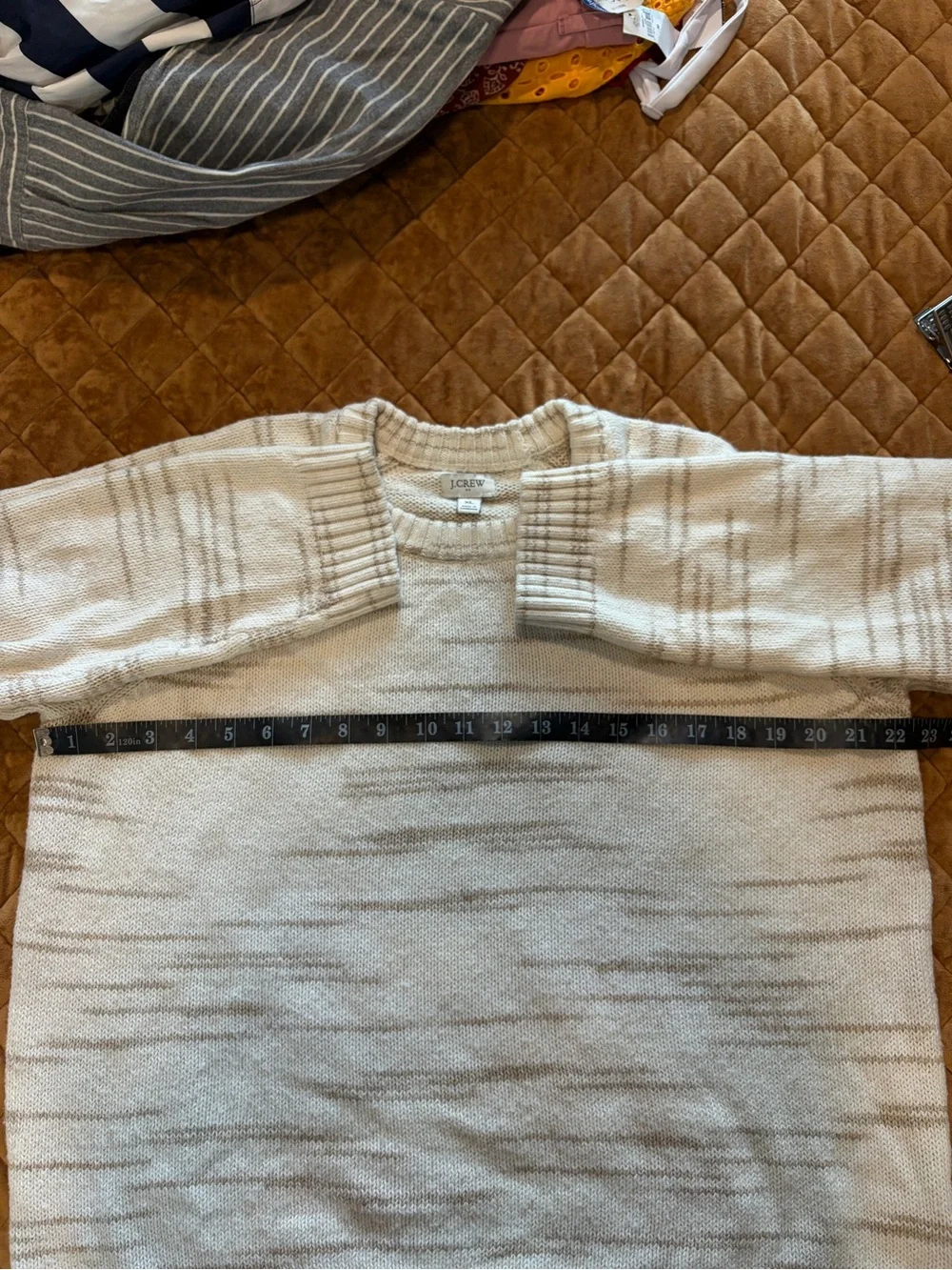 J.Crew raglan space-dyed sweater -Ivory Camel